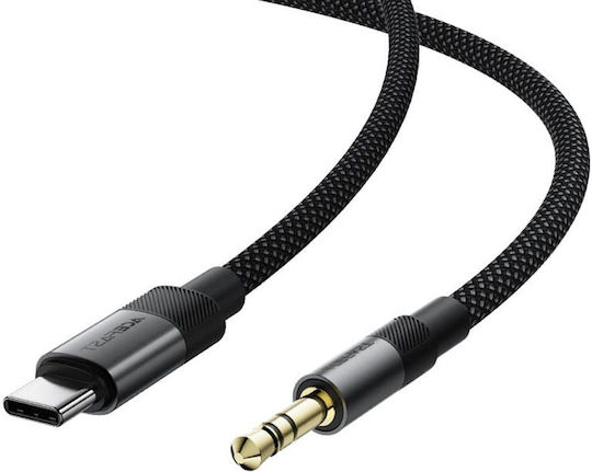 Acefast Braided USB 2.0 Cable USB-C male - 3.5mm Black 1m