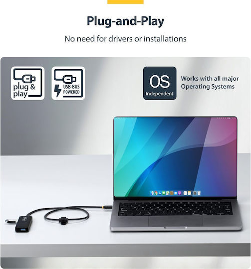 StarTech Hub 4 Porturi USB 3.2 cu Conectare USB-C