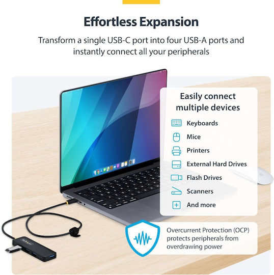 StarTech Hub 4 Porturi USB 3.2 cu Conectare USB-C