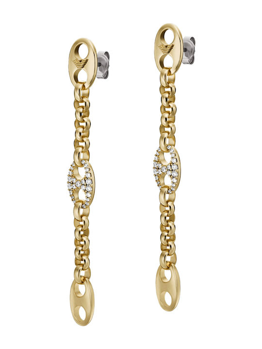 Emporio Armani Earrings Gold Plated with Stones