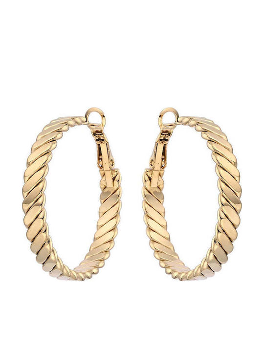 Asimi Body Piercing Earrings made of Steel Gold Plated with Stones