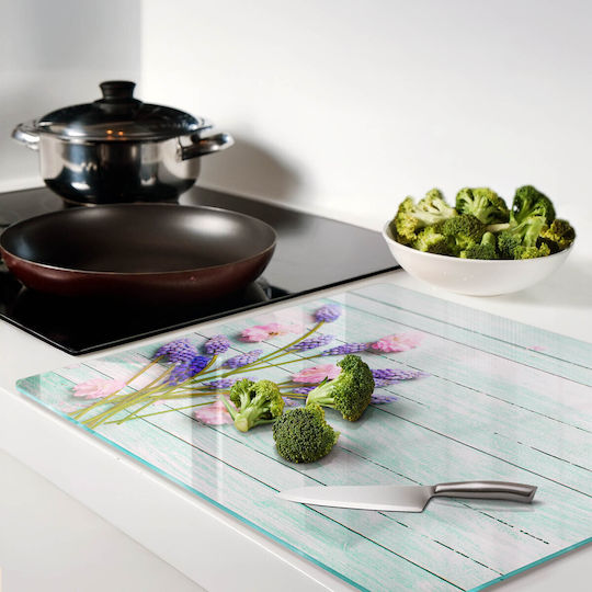 Glass Multipurpose Kitchen Surface Lavender Cutting Boards 60x52 Cm