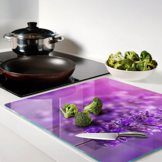Multipurpose Glass Kitchen Board Tempered Glass Lavender 60x52 Cm