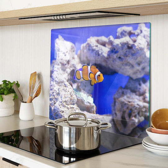 Glass Serving Chopping Surface Coral Reef Nemo 60x52 Cm