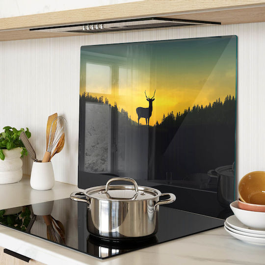 Glass Kitchen Board Modern Design Tempered Glass Deer 60x52 Cm