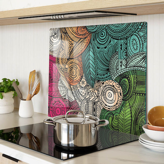 Tocătoare De Bucătărie Decorative Din Sticlă De Înaltă Calitate Abstracte Penne 60x52 Cm