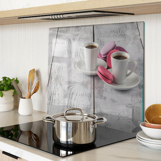 Protective Counter Surface Tempered Glass Coffee Biscuits 60x52 Cm