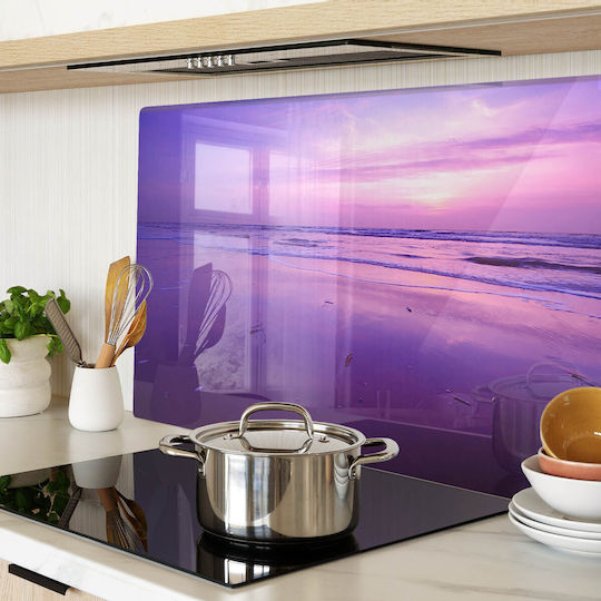 Glas Schneideplatte Serviertafel Sonnenuntergang Über Dem Meer 80x52 cm
