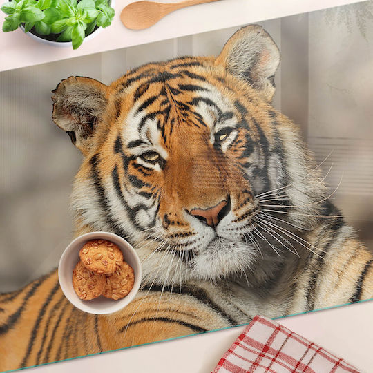 Glas Schneidebretter Design Druck Bengalischer Tiger 80x52 cm