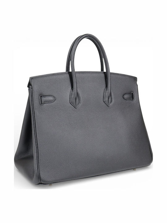 Leder Damentasche Handtasche Schwarz