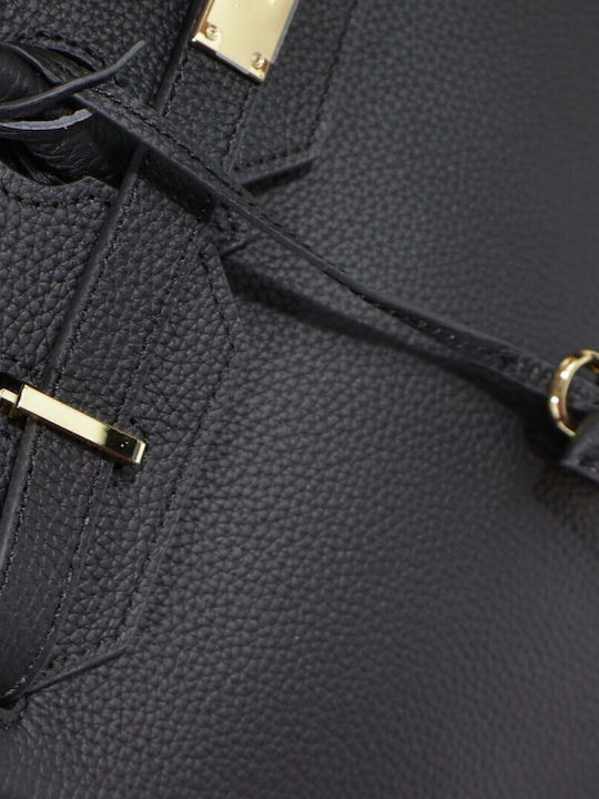 Leder Damentasche Handtasche Schwarz