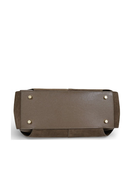 Leather Women's Bag Tote Handbag Taupe