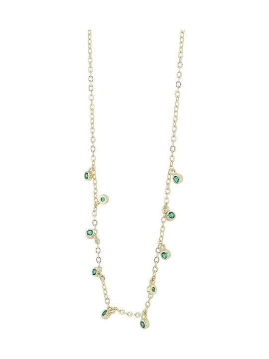 Akzent Necklace from Gold Plated Silver with Zircon