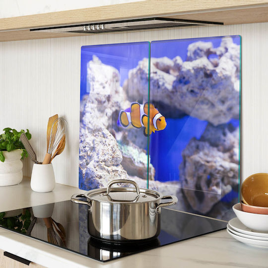 Decorative Glass Chopping Surface Coral Reef Nemo 2x30x52 Cm