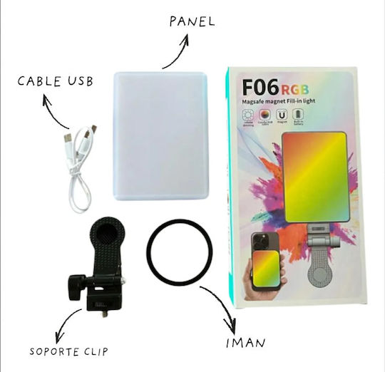 Roza F06 RGB Selfie Light LED MagSafe 40 LED – Ring Light for Mobile Laptop Vlogging TikTok Selfie Makeup