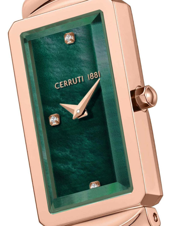 Cerruti Crystals Ceas de Damă cu Rose Gold Brățară Metalică