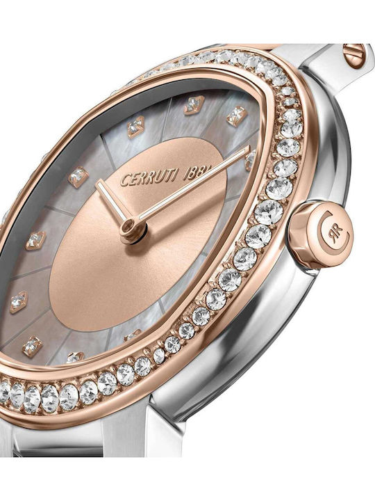 Cerruti Crystals Two Tone Ceas cu Mecanism pe Baterie Cerruti Crystals Two Tone Ceas cu Mecanism pe Baterie