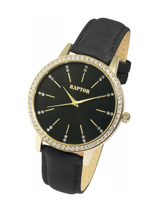 Raptor Damen Uhr mit Schwarz Lederarmband