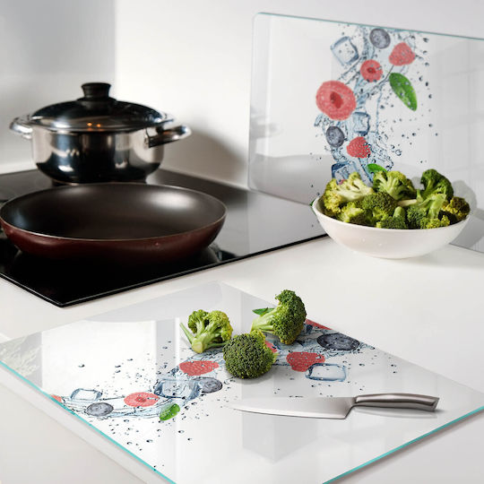 Tocătoare De Bucătărie Decorativă Din Sticlă Fructe De Pădure Înghețată 2x40x52 Cm