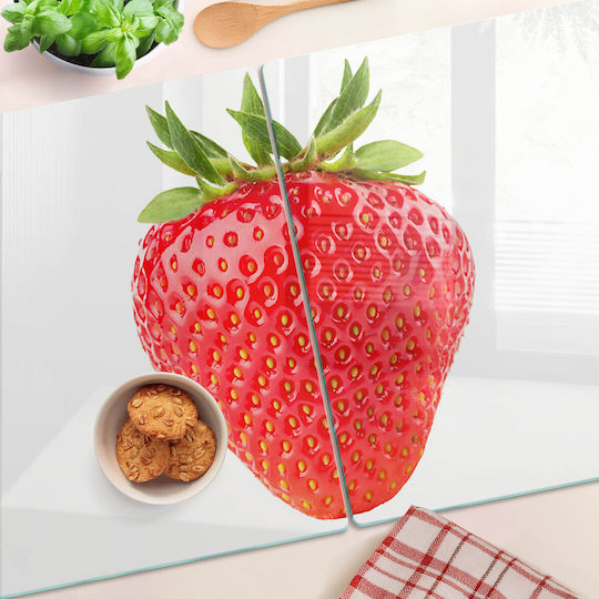 Tocătoare De Bucătărie Din Sticlă Protecție Decorațiune Căpșună 2x40x52 Cm