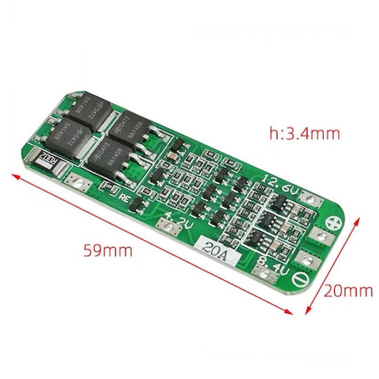 Lithium Battery Bms 3s 20a 25w