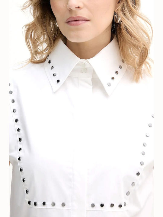 Sleeveless Women's Cotton Shirt White