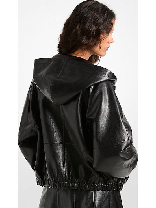Women's Lifestyle Jacket for Winter with Hood Black
