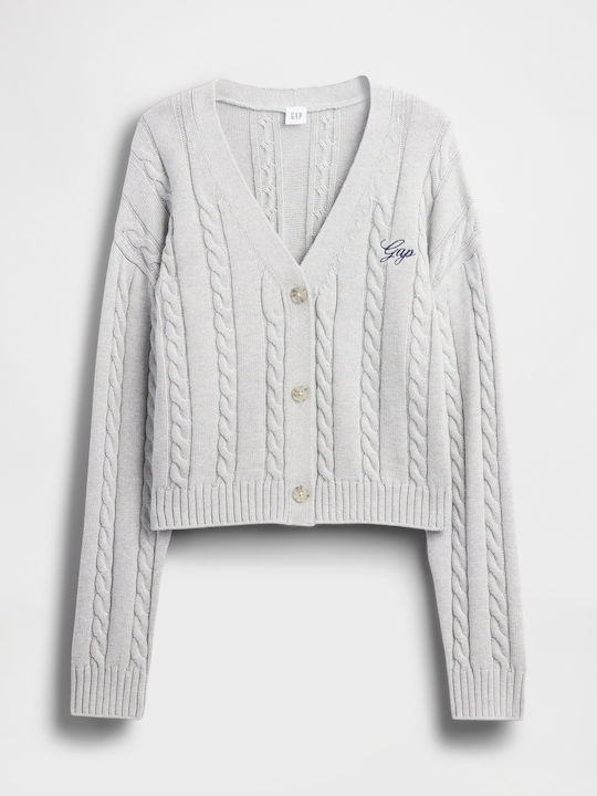 Μακριά Γυναικεία Ζακέτα με Κουμπιά Heather Grey