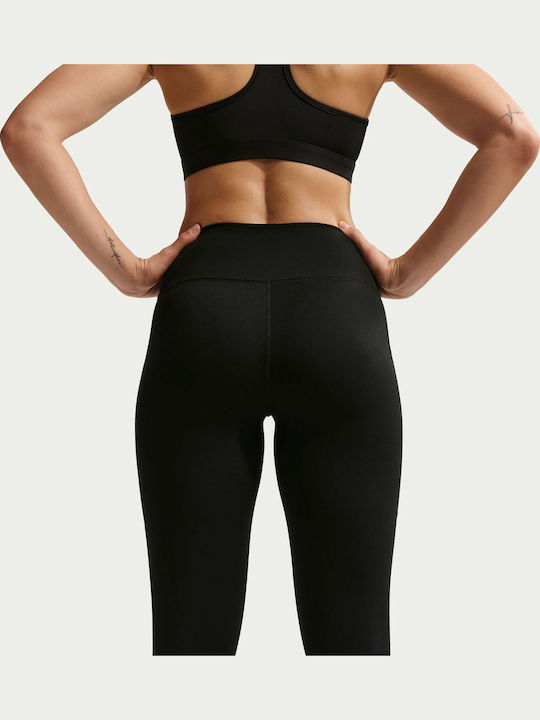One Women's Cropped Training Legging High Waisted Dri-Fit Black / White
