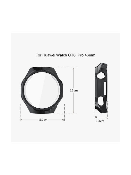 Силиконов Калъф със Стъкло в Червен цвят за Huawei Watch GT 6 Pro 46мм