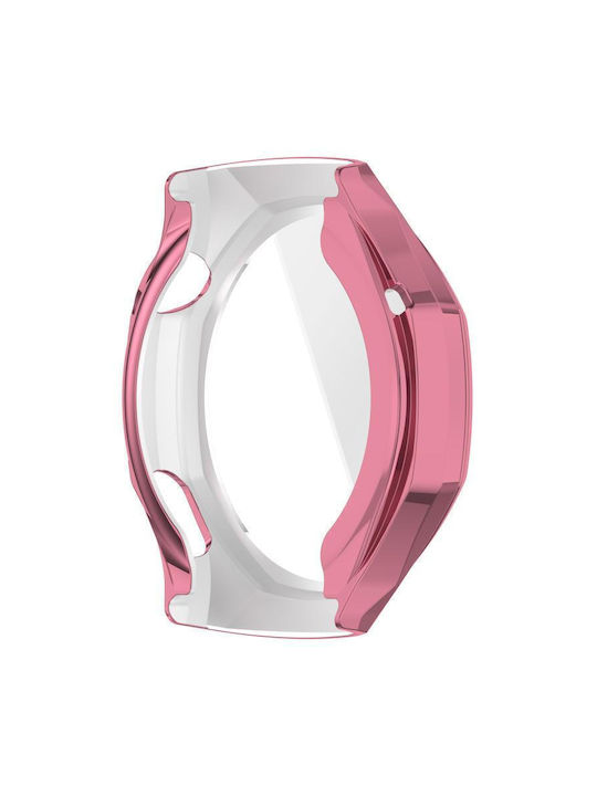 Silikonhülle mit Glas in Rosa Farbe für Huawei Watch GT 6 Pro