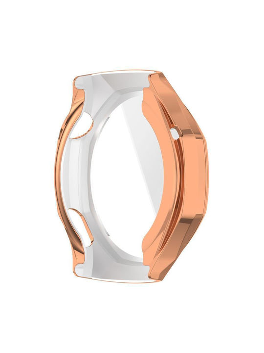 Silicone Case with Glass in Rose Gold color for Huawei Watch GT 6 Pro