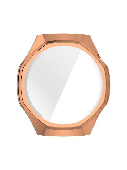 Silicone Case with Glass in Rose Gold color for Huawei Watch GT 6 Pro