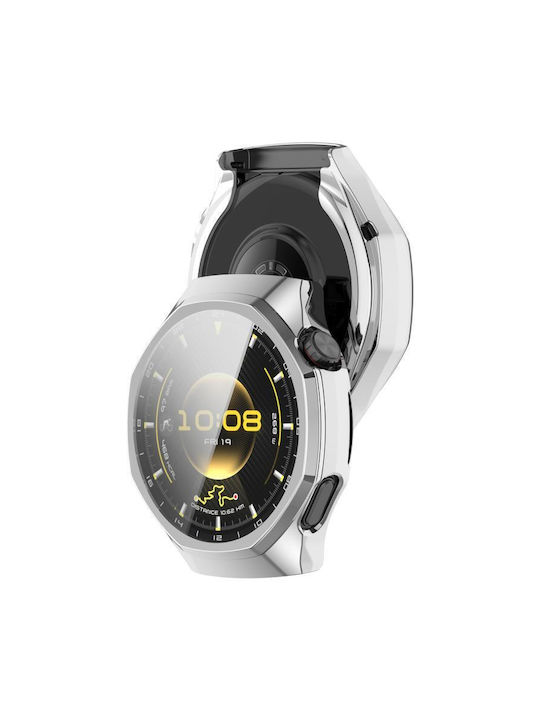 Silicone Case with Glass in Silver color for Huawei Watch GT 6 Pro
