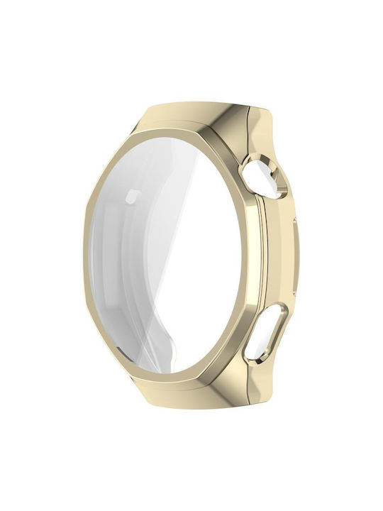 Силиконов Калъф със Стъкло в Златист цвят за Huawei Watch GT 6 Pro