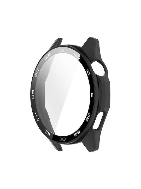 Пластмасов Калъф със Стъкло в Черен цвят за Huawei Watch GT 6 46мм