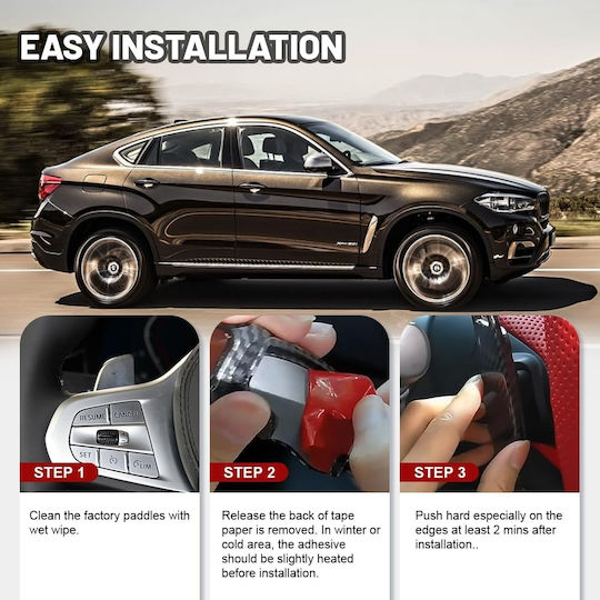Set Extensii Pentru Palete Schimbător Volan Compatibil Bmw Seria 3 G20 Seria 5 G30 Seria 6 G32 Seria 7 G11 Seria 8 G14 X3 G01 X4 G02 X5 G05 X6 G06 X7 G07 M5 F90 2017-2025 – Aspect Carbon Negru