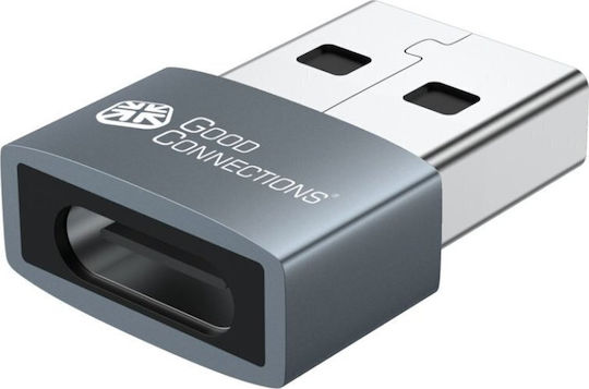 Good Connections Converter USB-A male to USB-C female Gray 1pcs USB-AD203-3
