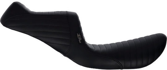 Le Pera Double Driver Passenger Seat Motorcycle Harley-Davidson 96-03 Dyna Lepera Tailwhip 2-up Seat Pleated Black