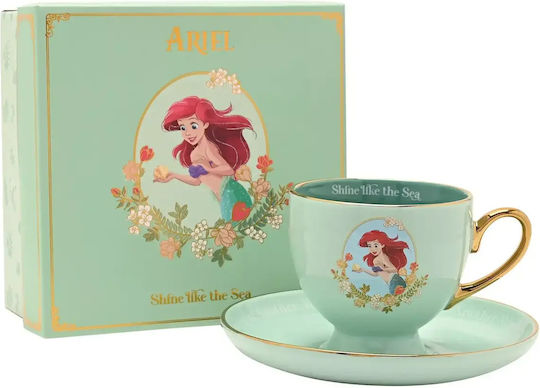 Чаша + Чинийка За Чай Керамични Disney Princess Ariel Чаша За Чай + Чинийка 200мл Di2364