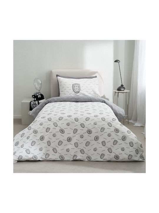 Vesta Home Set Cearceafuri Pentru Copii Single Gri Alb 170x260cm