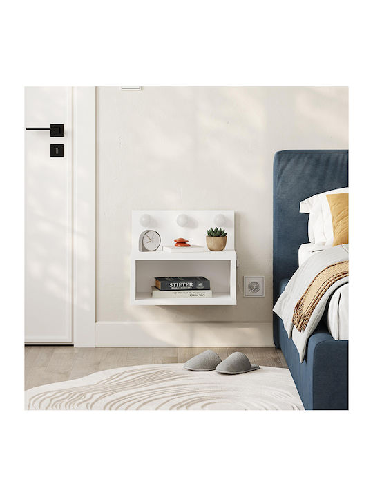Bedside Table Treo Wooden White 40x30x33.8cm GP037-0283 1