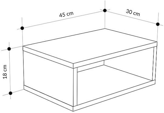 Комод Brik Дървен Бял 45x30x18см