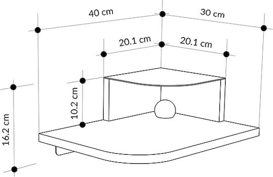Κομοδίνο Luno Ξύλινο με Μεταλλικά Πόδια Λευκό 40x30x16.2cm