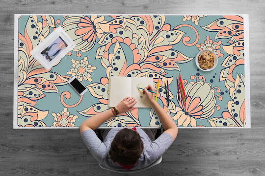 Tulup Schreibtischunterlagen Vinyl Schutz Oberfläche Blumen Märchen 90x45 cm