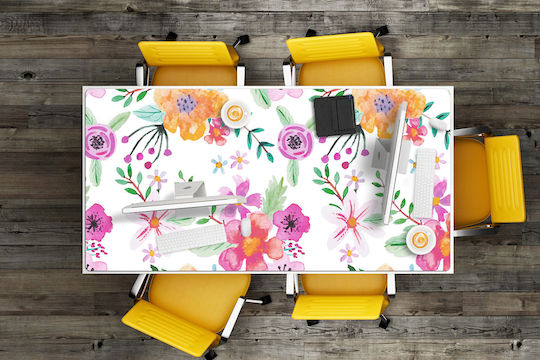Dekorative Schreibtischunterlage Rutschfeste Basis Blumenmuster 90x45 cm