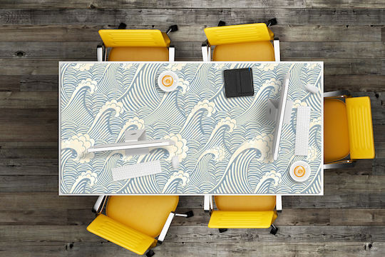 Desk Protector Decorative Print Ocean Waves 90x45 Cm