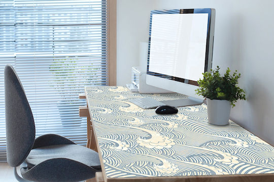 Desk Protector Decorative Print Ocean Waves 90x45 Cm