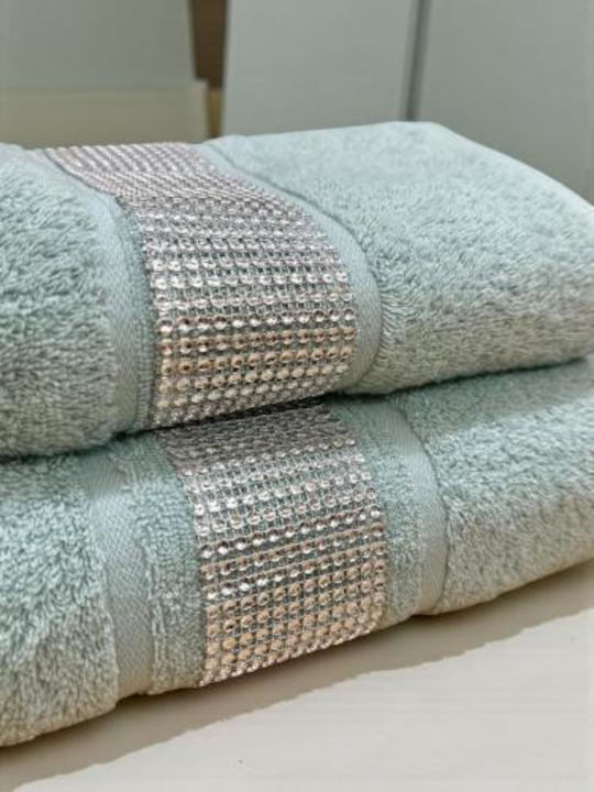 Linea Home Πετσέτα Προσώπου Line Μέντα 2τμχ Βάρους 500gr/m²
