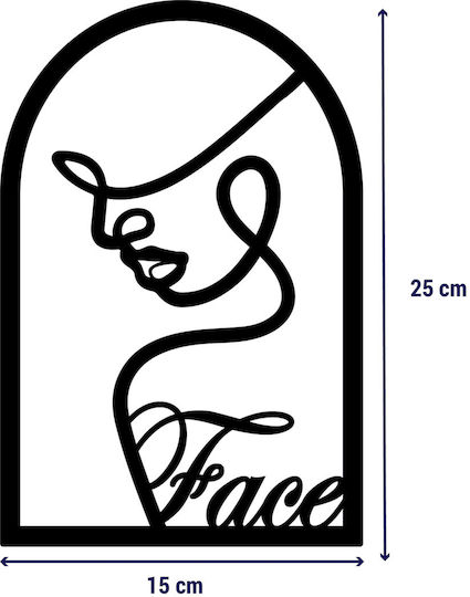 Face Line Art– Μεταλλική Πινακίδα Μεταλλο-μαυρο-χρωμα